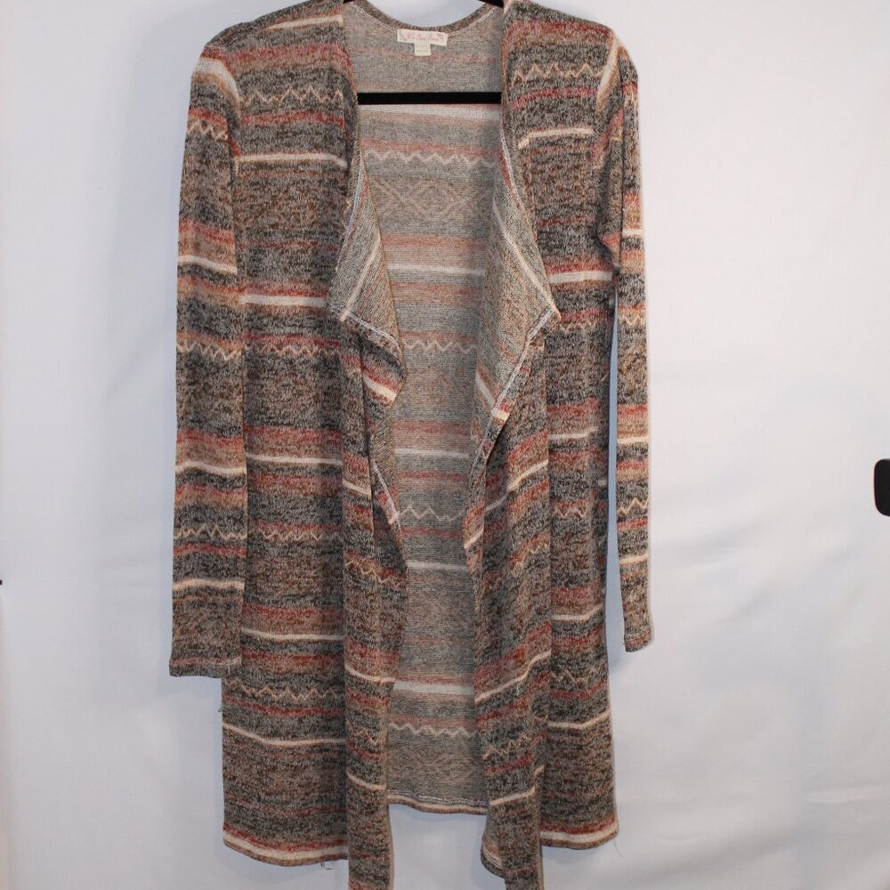 It's‎ Our Time multicolor open flutter-front duster style cardigan L